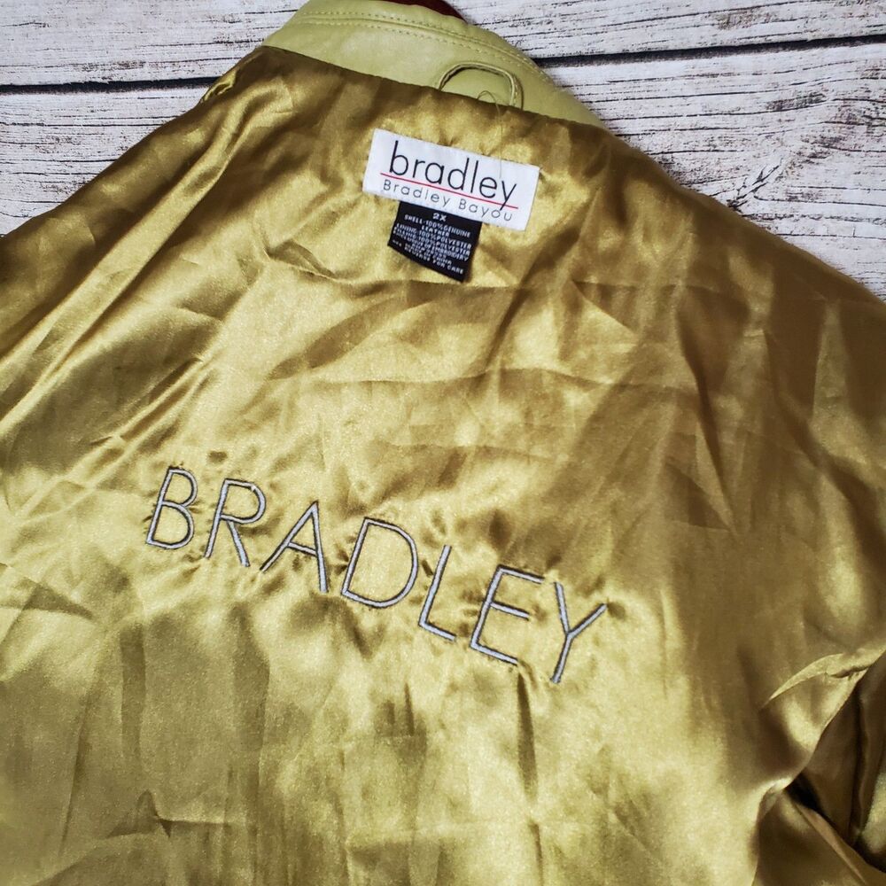 Bradley Bayou Large Leather Light Green Jacket Size 2X - Picture 8 of 9